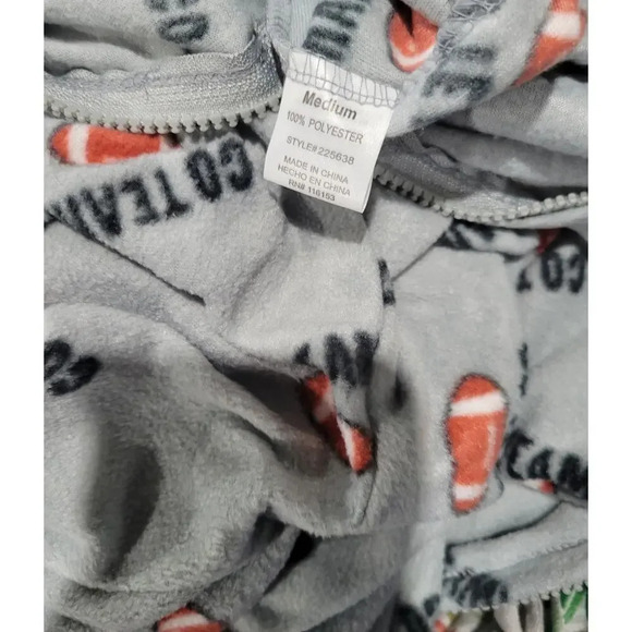 Warm & Cozy Lifestyle by Poof women's gray football onesie - medium pajamas - Picture 10 of 11